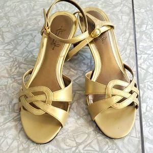 Gold shoes